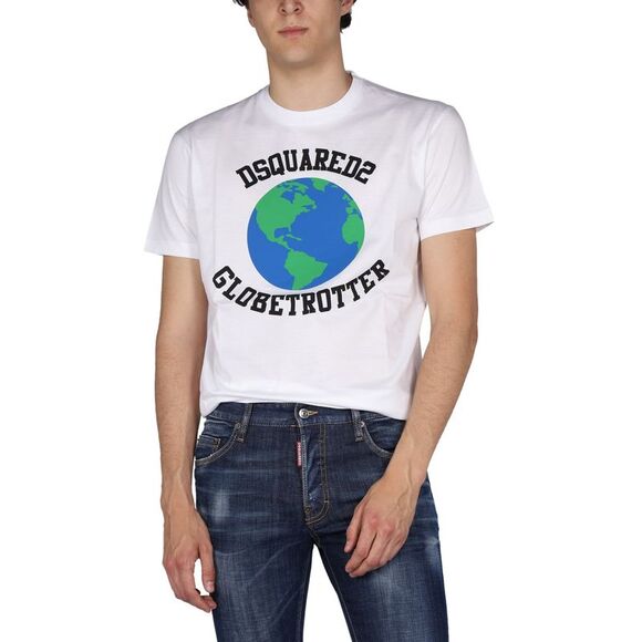 Dsquared Men Globetrotter T-Shirt With Print